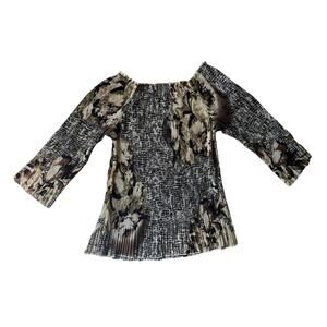 Essentials by Milano Micropleat Crepe Blouse